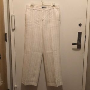 White and blue pinstripe Ralph Lauren pants, 6P